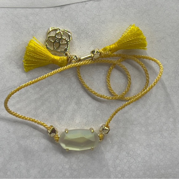 Kendra Scott Yellow Cord Friendship Bracelet in Dichroic Glass NWOT - Picture 4 of 7